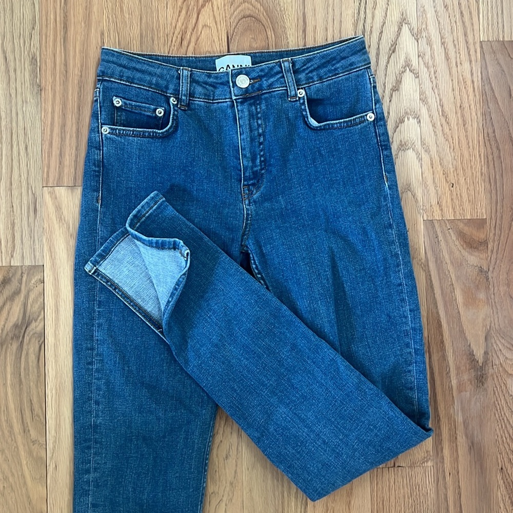 Ganni Sheldon Slit Hem Jeans - 27x30
